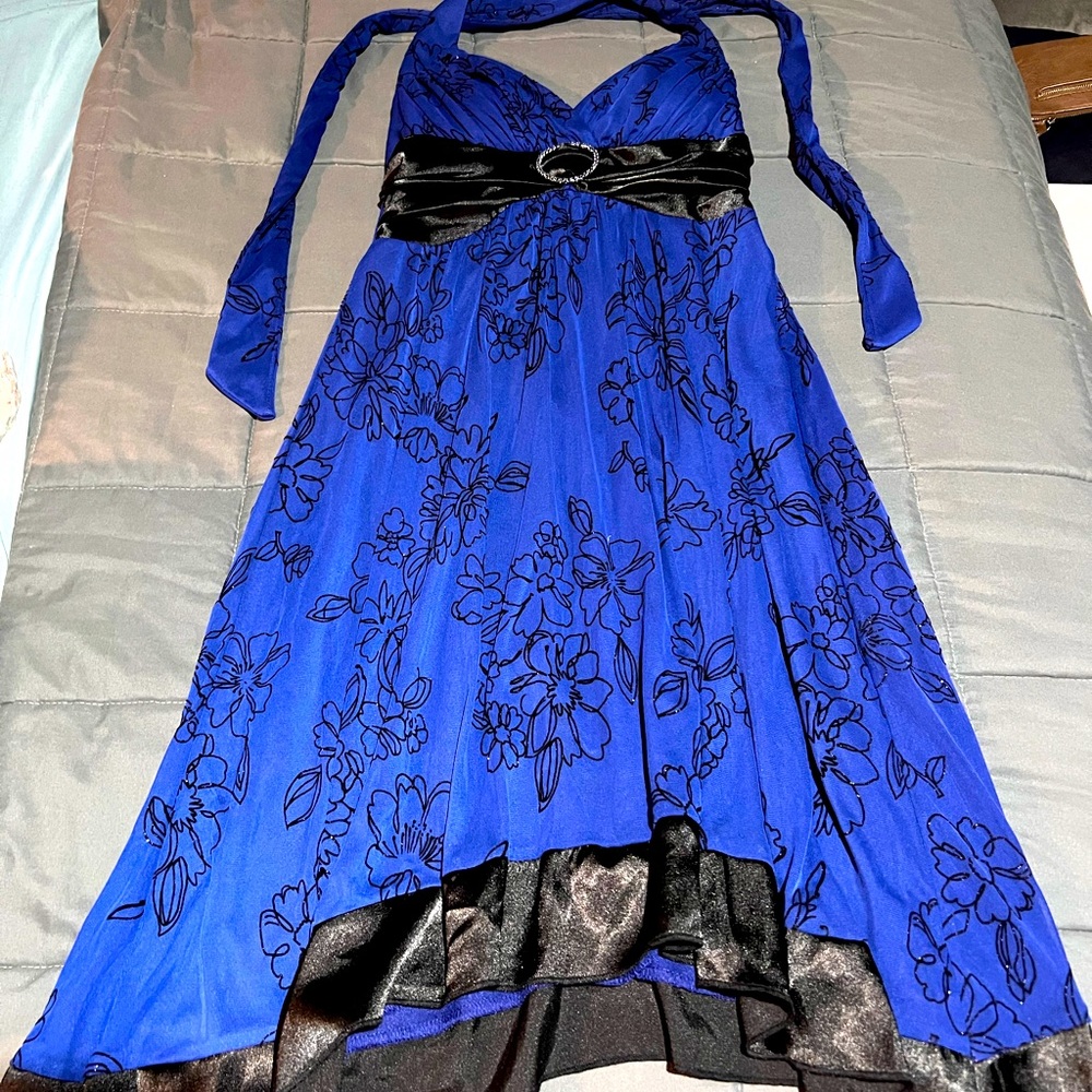 Royal blue& black dress